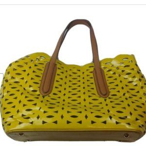 Sondra Roberts Squared SR2 Mustard Die Cut Shoulde